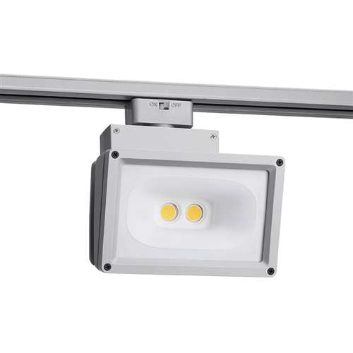 Juno Track Lighting T258L 35K 90CRI PDIM SL Wall Wash Flood 30W LED 2633 Lumens, 3500K Color Temperature, 90 CRI, Silver Finish