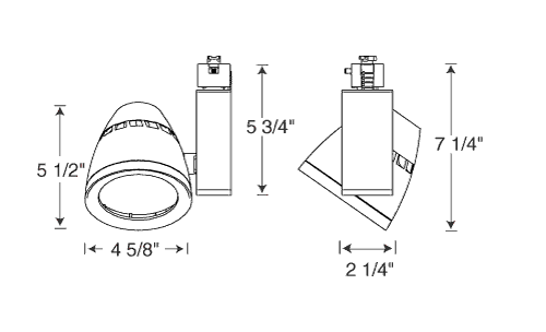 Juno Track Lighting T262L-35K-HC-F-WH Conix II 24W Non Dimmable 90 CRI LED Track Fixture 3500K, Flood, White Finish