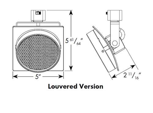Juno Track Lighting T271L 27K 80CRI PDIM SP SL THCL1SL Arc 13W Dimmable LED Track Fixture 2700K, 85 CRI, Spot, Hexcell Louver, Silver Finish