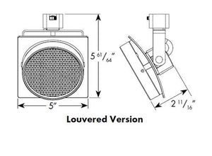 Juno Track Lighting T271L 30K ES PDIM NFL BL THCL1BL Arc 13W Dimmable LED Track Fixture 3000K, Enhanced Spectrum, Narrow Flood, Hexcell Louver, Black Finish
