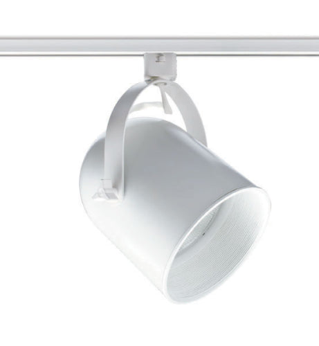 Juno Track Lighting T328W-WH (T328 WHB WH) Round Back Cylinder - Line Voltage 120W BR40/150W PAR38, White Baffle, White Color