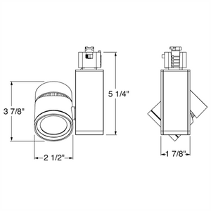 Juno Track Lighting T381L-27FSL 13W Vertical Cylinder LED, 2700K Color Temperature, 80 CRI, Flood Beam Spread, Silver Finish
