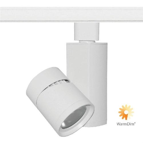 Juno Track Lighting T381L G2 WDIM HALR 90CRI PDIM WFL WH 11W Vertical Cylinder LED, WarmDim 3000K-1800K, 90 CRI, Phase Dimmable, Wide Flood Distribution, White