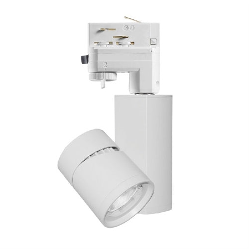 Juno Track Lighting T382L HTEK 30K 90CRI OFF SP WH  19W Vertical Cylinder LED, 3000K Color Temperature, 80 CRI, Spot Beam Spread, White Finish