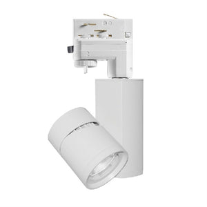 Juno Track Lighting T382L HTEK 30K 90CRI OFF SP WH  19W Vertical Cylinder LED, 3000K Color Temperature, 80 CRI, Spot Beam Spread, White Finish