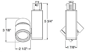 Juno Track Lighting T382L HTEK 30K 90CRI OFF SP WH  19W Vertical Cylinder LED, 3000K Color Temperature, 80 CRI, Spot Beam Spread, White Finish