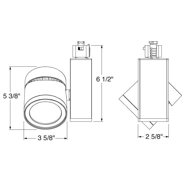 Juno Track Lighting T383L HTYPE 40K 90CRI PDIM FL SL 24W Vertical Cylinder LED, 4000K Color Temperature, 90 CRI, Flood Beam Spread, Silver Finish