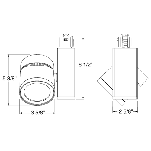 Juno Track Lighting T383L-4FSL 24W Vertical Cylinder LED, 4000K Color Temperature, 80 CRI, Flood Beam Spread, Silver Finish