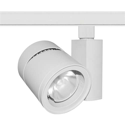 Juno Track Lighting T385L 30K 90CRI PDIM WFL WH 39W Vertical Cylinder LED, 3000K Color Temperature, 90 CRI, Wide Flood Beam Spread, White Finish