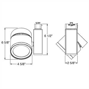 Juno Track Lighting T387L-3FWH 48W Vertical Cylinder LED, 3000K Color Temperature, 80 CRI, Flood Beam Spread, White Finish