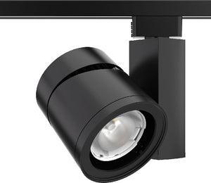 Juno Track Lighting T388L 30K 90CRI PDIM NFL BL 55W Vertical Cylinder LED, 3000K Color Temperature, 90 CRI, Phase Dimmable, Narrow Flood Beam Spread, Black Finish