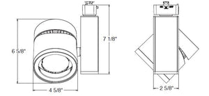 Juno Track Lighting T388L 40K 80CRI PDIM NFL SL 55W Vertical Cylinder LED, 4000K Color Temperature, 80 CRI, Phase Dimmable, Narrow Flood Beam Spread, Silver Finish