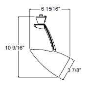 Juno Track Lighting T872BL Xanadu - Line Voltage 35-50W PAR20, Black Color