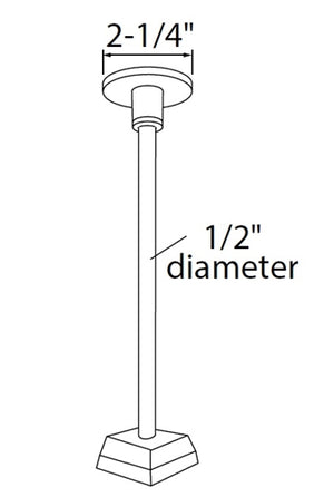 Juno Track Lighting T9091M 24IN SL 24"  Pendant Stem Mechanical Support Kit, Silver