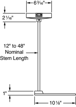 Juno Track Lighting T91CLF-12-BZ (T91CLF 12IN BZ) Trac Master Current Limiting Pendant Stem Kit for Rigid Ceiling, 12 inch, Bronze Finish