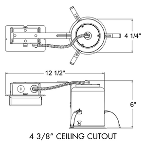 Juno Recessed Lighting TC104RAL-27K-S-1 4" Adjstable LED Non-IC Type Remodel Housing 1000 Lumens, 2700K Color Temperature, Dedicated Driver 120V