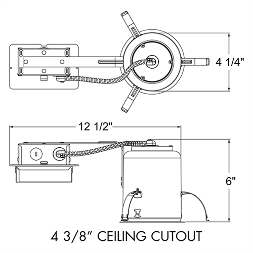 Juno Recessed Lighting TC104RAL-41K-N-L 4" Adjstable LED Non-IC Type Remodel Housing 1000 Lumens, 4100K Color Temperature, Lutron Hi-Lume 3-Wire Dimming EcoSystem Compatible Driver