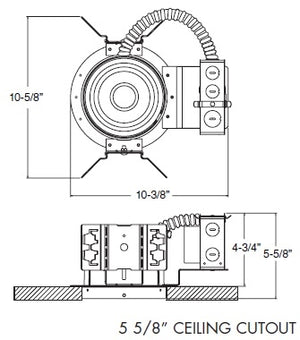 Juno Recessed Lighting TC1420LED3-27K-UCP 5" LED Standard Type New Construction Housing 1400 Lumens, 2700K Color Temperature, 120-277V 0-10V Dimmable Light for Chicago Plenum