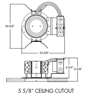 Juno Recessed Lighting TC20LED G4 09LM 40K 90CRI MVOLT EZ10 CP 5" TC-Rated LED Housing 900 Lumens, 4100K Color Temperature, Universal Driver 120-277V, eldoLED 0-10V, 10% Dim Chicago Plenum Rated