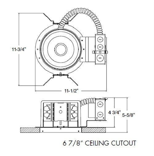 Juno Recessed Lighting TC22LED G4 09LM 40K 90CRI MVOLT ZT1 CP 6" New Construction TC-Rated LED Housing 900 Lumens, 4100K Color Temperature, Universal Driver 120-277V, 0-10V, 1% Dim Chicago Plenum Rated