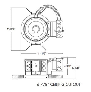 Juno Recessed Lighting TC22LED G4 09LM 40K 90CRI MVOLT EZ10 CP 6" New Construction TC-Rated LED Housing 900 Lumens, 4100K Color Temperature, Universal Driver 120-277V, eldoLED 0-10V, 10% Dim Chicago Plenum Rated