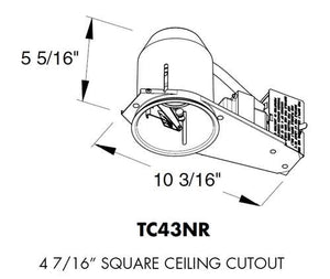 Juno Aculux TC43NR MLV 120 Recessed Lighting 3 inch Low Voltage Remodel Standard Housing with 120V Magnetic Transformer
