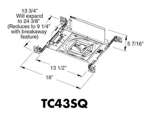 Juno Aculux TC43SQ MLV 120 Recessed Lighting 3 inch Low Voltage New Construction Standard Square Adjustable Housing