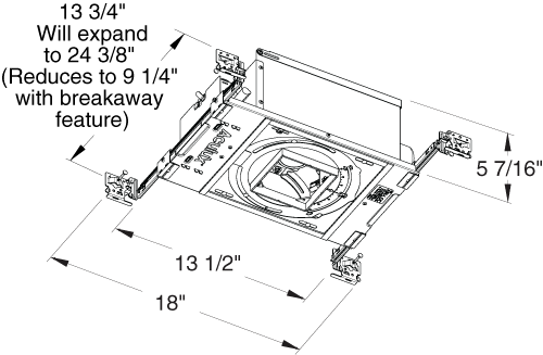 Juno Aculux Recessed Lighting TC43SQ-E1 (TC43SQ ELV 120) 3-1/4 inch Low Voltage New Construction Standard Square Adjustable Housing with 120V Magnetic Transformer