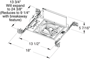 Juno Aculux Recessed Lighting TC43SQ-E1 (TC43SQ ELV 120) 3-1/4 inch Low Voltage New Construction Standard Square Adjustable Housing with 120V Magnetic Transformer