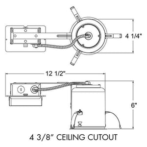 Juno TC4RAL 10LM 30K 90CRI NFL MVOLT ZT Recessed Lighting 4" Adjstable LED Non-IC Type Remodel Housing 1000 Lumens, 3000K Color Temperature, Universal Driver 120-277V