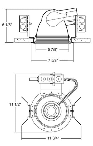 Juno Recessed Lighting TC906H 6 inch Line Voltage Low Profile New Construction Standard Housing for 100W A19 or 150W A21 Lamp