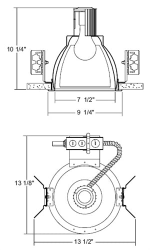 Juno Recessed Lighting TC908 8 inch Line Voltage New Construction Standard Housing for 150W A21 or 200W A23 Lamp