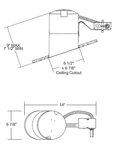 Juno Recessed Lighting TC926R (TC926R) 6" Standard Slope Line Voltage Remodel Housing
