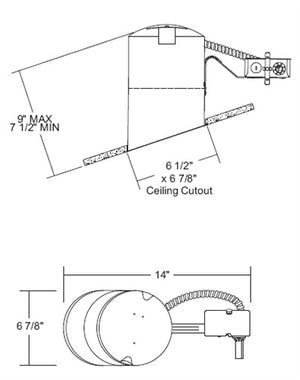 Juno Recessed Lighting TC926R (TC926R) 6" Standard Slope Line Voltage Remodel Housing