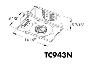Juno Aculux TC943N ELV 120 Recessed Lighting 3 inch Low Voltage New Construction Housing with 120V Electronic Transformer
