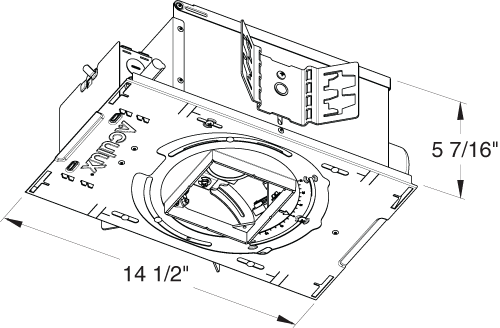 Juno Aculux TC943SQ-CP  Recessed Lighting 3-1/4 inch Low Voltage New Construction Standard Square Adjustable Housing with 120V Magnetic Transformer and Chicago Plenum
