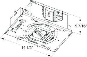 Juno Aculux TC943SQ-E1-CP  Recessed Lighting 3-1/4 inch Low Voltage New Construction Standard Square Adjustable Housing with 120V Electronic Transformer and Chicago Plenum