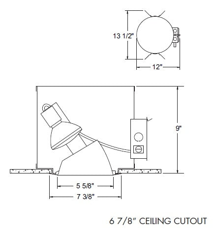 Juno Aculux Recessed Lighting TC963 5-5/8 inch Line Voltage New Construction Standard  Open Aperture Adjustable Housing