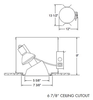 Juno Aculux Recessed Lighting TC963 5-5/8 inch Line Voltage New Construction Standard  Open Aperture Adjustable Housing