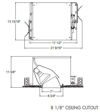 Juno Aculux Recessed Lighting TC973 7 inch Line Voltage Standard Adjustable Open Aperture, 250 Watts PAR38