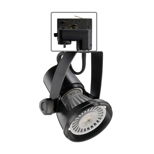 Juno HD Commercial Track Lighting TEK1030E18WBL (T1030 TEK E26 18W BL) 18W PAR30L E26 Base Die Cast Gimbal Ring Lampholder, Black Finish