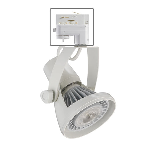 Juno HD Commercial Track Lighting TEK1030E18WWH (T1030 TEK E26 18W WH) 18W PAR30L E26 Base Die Cast Gimbal Ring Lampholder, White Finish