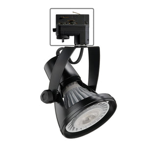 Juno HD Commercial Track Lighting TEK1030EBL (T1030 TEK E26 75W BL) 75W PAR30L E26 Base Die Cast Gimbal Ring Lampholder, Black Finish