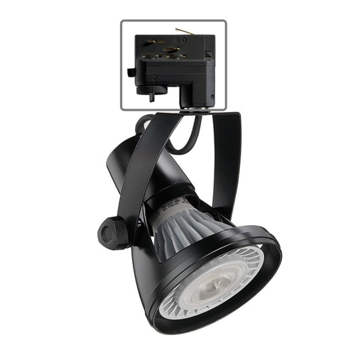 Juno HD Commercial Track Lighting TEK1030EBL (T1030 TEK E26 75W BL) 75W PAR30L E26 Base Die Cast Gimbal Ring Lampholder, Black Finish