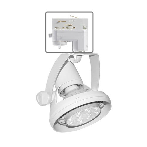 Juno HD Commercial Track Lighting TEK1031SEWH (T1031S TEK E26 75W WH) 75W PAR30S E26 Base Die Cast Gimbal Ring Lampholder, White Finish
