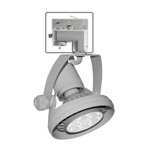 Juno HD Commercial Track Lighting TEK1031SGSL (T1031S TEK GU24 18W SL) 18W PAR30S GU24 Base Die Cast Gimbal Ring Lampholder, Silver Finih