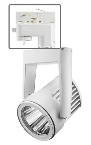 Juno HD Commercial Track Lighting TEK255LG227FWH (T255L TEK G2 27K 80CRI PDIM FL WH) 36W Trac-Master Cylindra LED, 2700K Color Temperature, Flood Beam, White Finish