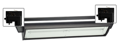 Juno HD Commercial Track Lighting TEK257LED3DBL (T257L TEK 30K 80CRI PDIM BL) 70W LED Wall Wash / Flood Trac Fixture, 3000K Color Temperature, Dimmable, Black Finish