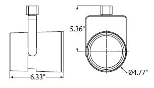 Juno HD Commercial Track Lighting TEK283L35HCNWH (T283L TEK 35K 90CRI PDIM NFL WH) 26W Flat Back Cylinder LED, 3500K Color Temperature, Narrow Flood Beam, White Finish