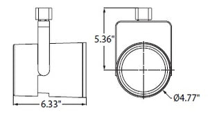Juno HD Commercial Track Lighting TEK283L3KNSL (T283L TEK 30K 80CRI PDIM NFL SL) 26W Flat Back Cylinder LED, 3000K Color Temperature, Narrow Flood Beam, Silver Finish